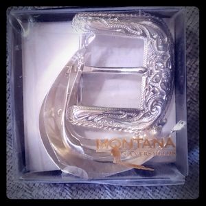 Vintage Montana Silversmith Tips, Heels and Buckle